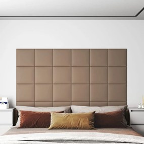 Pannelli Murali 12 Pz Cappuccino 30x30 Cm Similpelle 1,08 M² /