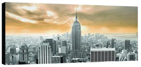 Stampa su tela Skyline Empire seppia, multicolore 190 x 90 cm