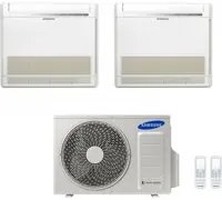 Climatizzatore Condizionatore Samsung Dual Split Inverter Console 9+9 con AJ040TXJ2KG/EU R-32 9000+9000 con Telecomando Incluso - Novit