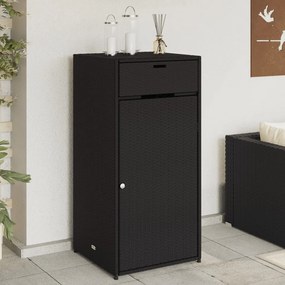 Armadietto Portaoggetti Da Giardino Nero 55x55x111cm Polyrattan /