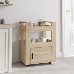 Carrello Da Cucina Rovere Sonoma 60x45x80 Cm Legno Multistrato /