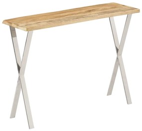 Tavolo consolle bordi vivi 105x33x76 cm legno massello di mango
