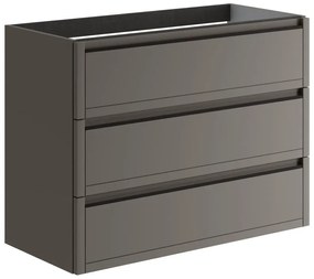 Mobile da bagno sotto lavabo TRATTO grigio opaco L 99.5 x H 78 x P 45.5 cm 3 cassetti, lavabo non incluso