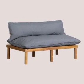 Divano da Giardino 2 Posti in Legno di Acacia Andreu Grigio Antracite - Sklum