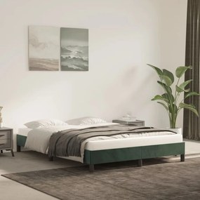 Giroletto Senza Materasso Verde Scuro 140x200 Cm İn Velluto /