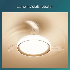 Ventilatore da soffitto Bliss pale retrattili trasparenti, struttura ottone ø 51 cm PHILIPS