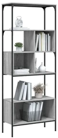 Libreria 5ripiani grigio sonoma 76x33x188,5cm legno multistrato