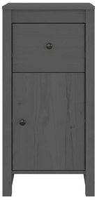 Credenze 2 pz grigie 40x35x80 cm in legno massello di pino