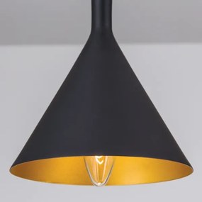 Orion - Lampadario sospeso con cavo GUNDA 1xE14/40W/230V Ø 16,5 cm nero/oro
