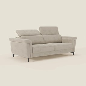 Capri divano letto di design con piedini alti - poggiatesta reclinabili in raffinato tessuto effetto velluto smacchiabile T30