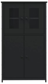 Credenza nera 62x32x106,5 cm in legno multistrato
