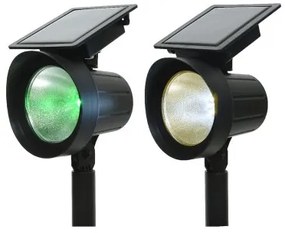 Paletto Lumineo Proiettore Solare LED RGB 25 lm 13 x 11 x 42,5 cm polipropilene (2 Unità)