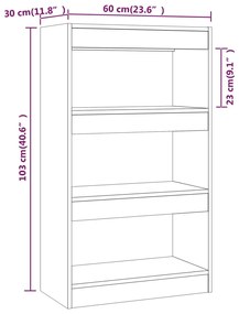 Libreria/Divisorio Nero 60x30x103 cm in Truciolato