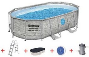 Piscina power steel swim vista ovale telaio portante CM.427X250X100H. - CM.427X250X100H. - capacit LT.7250 -(ART.56714)
