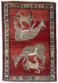 Gabbeh Tappeto persiano 100 x 150 Rosso (Iran) Annodato A Mano
