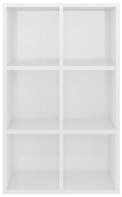 Libreria/Credenza Bianco Lucido 66x30x98 cm Legno Multistrato