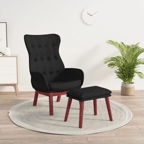 Poltrona Relax Con Poggiapiedi Nera İn Tessuto /