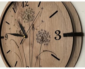 Li-Go 23682/DUB5 - Orologio in legno 1xAA Ø 32 cm rovere/soffione