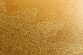 Stampa su tela – Arabesco arancione su sfondo astratto