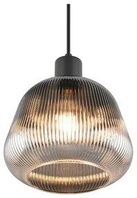Lampadario nero con paralume in vetro ø 22 cm Tarifa - Trio
