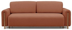 Divano color terracotta allungabile/con contenitore e rivestimento in bouclé 244 cm Arcadova – ELTAP