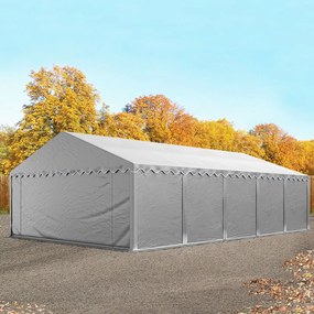 TOOLPORT 5x10 m tenda capannone, PVC 750, telaio perimetrale, grigio - (7170)