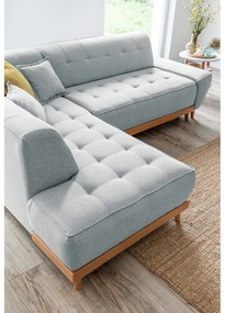 Divano letto angolare grigio chiaro L, angolo sinistro Dazzling Daisy - Miuform