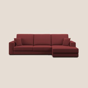 Marte divano angolare in tessuto smacchiabile impermeabile T08 rosso