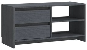 Mobile porta tv grigio 80x31x39 cm in legno massello di pino