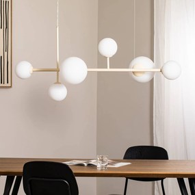 ALDEX Lampada a sospensione Dione, opalino/crema, a 6 luci