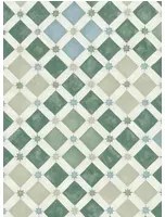 Cole & Son Carta da parati Zellige - Olive & Print Room Blue