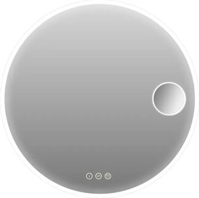 Specchio con illuminazione integrata completo di faretto bagno tondo Logos L 90 x H 90 x P 2.5 cm