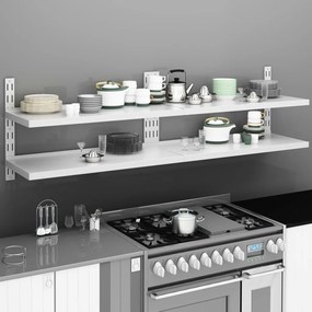 Mensole Galleggianti A 2 Livelli 2 Pz İn Acciaio Inox 200x30 Cm /
