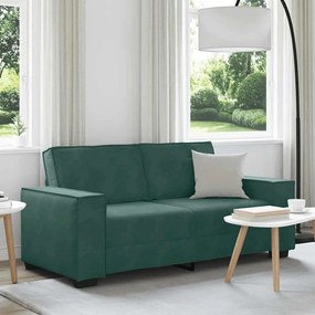 Divano A 2 Posti Verde Scuro 140 Cm İn Velluto /