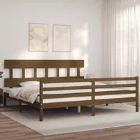 Giroletto con Testiera Miele 200x200 cm in Legno Massellocod mxl 93916