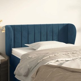 Testiera Ad Orecchio Blu Scuro 93x23x78/88 Cm İn Velluto /