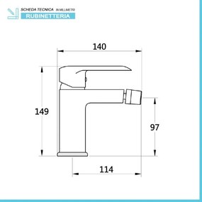 Rubinetto bidet cromato serie Dalila incluso di piletta