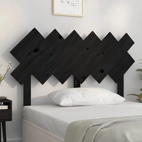 Testiera per letto nera122,5x3x80,5cm in legno massello di pino