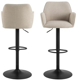 Sgabello da bar beige con altezza regolabile/con braccioli (altezza della seduta 85 cm) Glenda – Actona