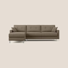Megan divano letto angolare in microfibra smacchiabile T11 marrone