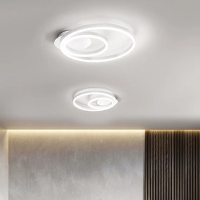 Plafoniera Moderna Kirko Metallo Bianco Acrilico Led 42W Cct 3000/4000/6000K