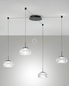 Brena sospensione in vetro trasparente 4 luci a led cct 2700k - 300...