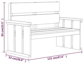 Set da Pranzo da Giardino 3 pz in Legno di Pino Impregnato