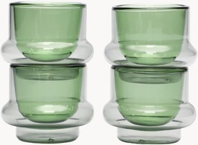 Set di 4 tazzine da caffè in vetro borosilicato fatte a mano Bump