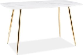 Tavolo Ceres effetto marmo bianco/oro - H75