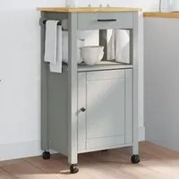 Carrello da Cucina MONZA 48x40x90 cm in Legno Massello di Pino 376089