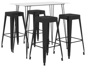 Set Da Bar 5 Pz Bianco E Nero /