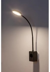 Rabalux 71284 - Lampada da parete LED dimmerabile TIVRO 4W/230V con porta USB da collegare alla presa, nera