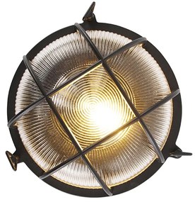 Lampada da parete rotonda industriale nera IP44 - Noutica