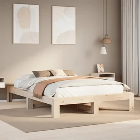 Letto Senza Materasso 160x200 Cm İn Legno Massello Di Pino /